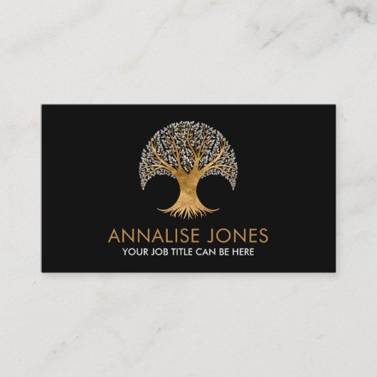 Golden Tree - Pearl-bladeren Visitekaartje (Voorkant)