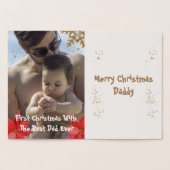 Golden Tree Star 1st kerstbeste foto van vader Folie Kaarten (Binnen)