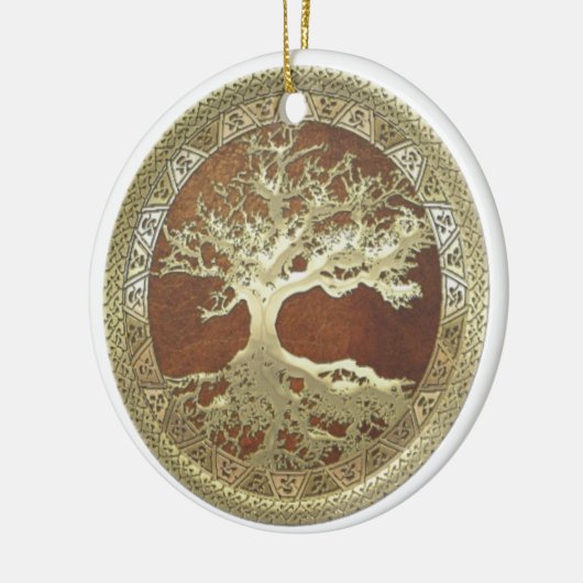 GOLDEN TREE VAN HET LEVEN KERAMISCH ORNAMENT (Links)