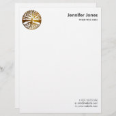 Golden Tree-Yggdrasil Briefhoofd (Voorkant / Achterkant)