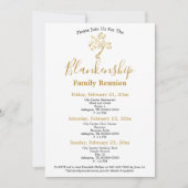 Golden Tree Zwart Wit 3-daagse familiereünie Kaart (Voorkant)