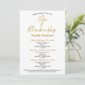 Golden Tree Zwart Wit 3-daagse familiereünie Kaart (Staand voorkant)