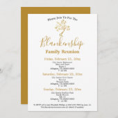 Golden Tree Zwart Wit 3-daagse familiereünie Kaart (Voorkant / Achterkant)