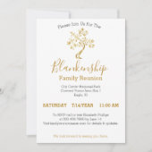 Golden Tree Zwart Wit Goud 1-daagse familiereünie Kaart (Voorkant)