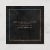 Golden Tree - zwarte waterverf Vierkante Visitekaartje (Achterkant)