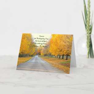 GOLDEN TREES LINING ROADWAY/THANKSGIVING KAART/CUS FEESTDAGEN KAART