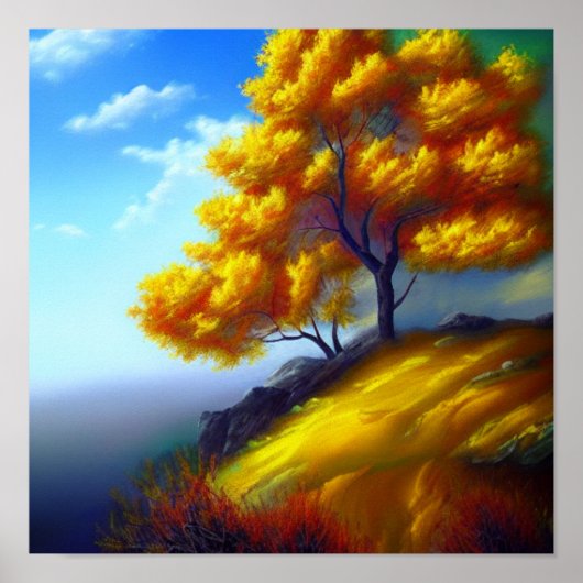Golden Trees Oceanscape Poster (Voorkant)