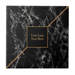 Golden Trendy Black Marble Stone -  - Tegeltje