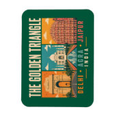 Golden Triangle India Illustration Vintage Magneet (Verticaal)