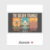 Golden Triangle India Illustration Vintage Sticker (Vel)