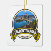 Golden Triangle Pittsburgh Travel Badge Keramisch Ornament (Links)