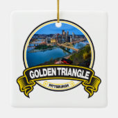 Golden Triangle Pittsburgh Travel Badge Keramisch Ornament (Achterkant)