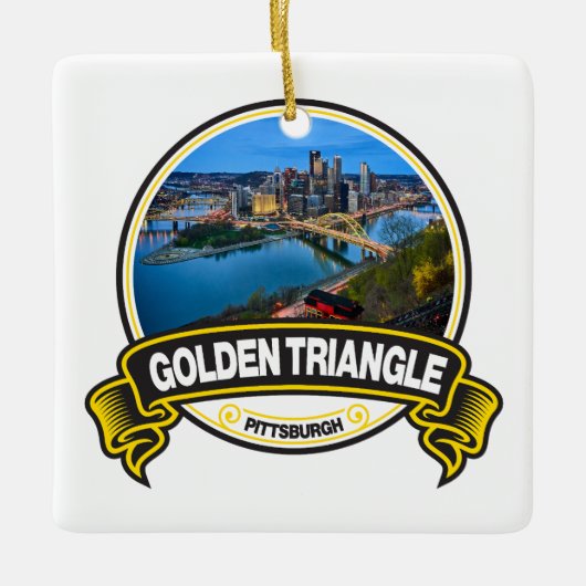 Golden Triangle Pittsburgh Travel Badge Keramisch Ornament (Voorkant)