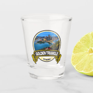 Golden Triangle Pittsburgh Travel Badge Shot Glas