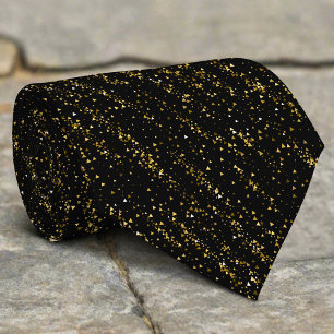 Golden Triangle Stippen Black Achtergrond Shiny Lu Stropdas