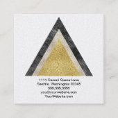 Golden Triangles Simulate Folie en Glitter Vierkante Visitekaartje (Achterkant)