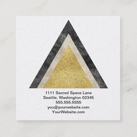 Golden Triangles Simulate Folie en Glitter Vierkante Visitekaartje (Achterkant)
