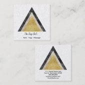 Golden Triangles Simulate Folie en Glitter Vierkante Visitekaartje (Voorkant / Achterkant)