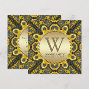 Golden  Tribal Batik Dinner Party Kaart