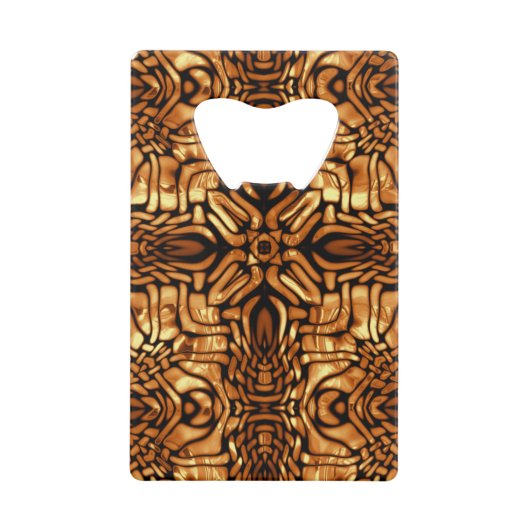 Golden Tribal Pattern Abstract Creditkaart Flessenopener (Achterkant)
