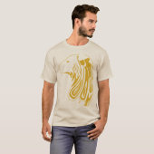 Golden Tribal Wolf Head – Luxe dierendesign T-shirt (Voorkant volledig)