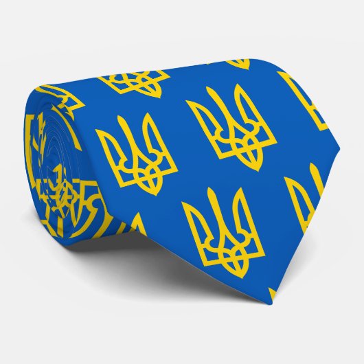 Golden Trident van Ukraine Blue Stropdas (Opgerold)