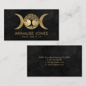 Golden Triple Moon - Boom van het leven Visitekaartje (Voorkant / Achterkant)