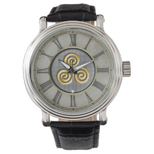 Golden Tris Design Horloge