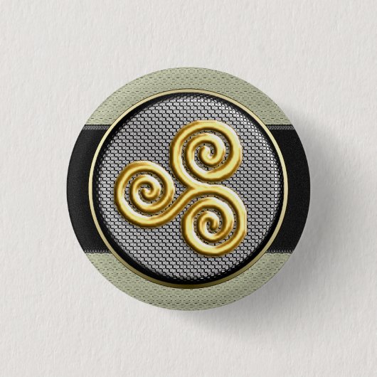 Golden Tris Ronde Button 3,2 Cm (Voorkant)