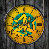 Golden Triskelion en drievoudige spiraalgolf Ronde Klok