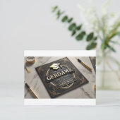 Golden Triumph: Luxe Afstuderen Kaart (Staand voorkant)