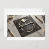 Golden Triumph: Luxe Afstuderen Kaart (Voorkant / Achterkant)