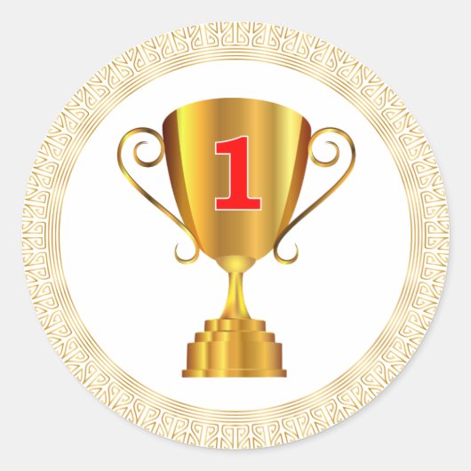 Golden trofee ronde sticker (Voorkant)
