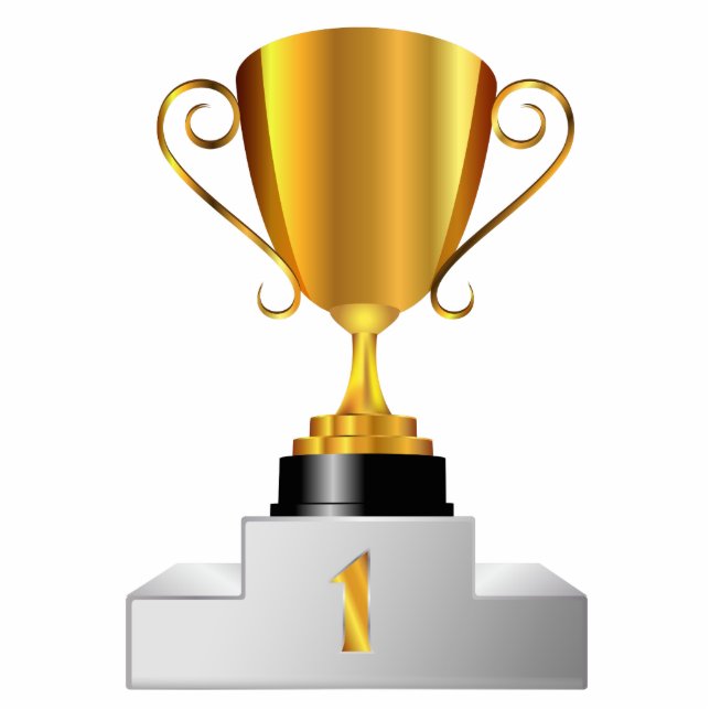 Golden trofee staand fotobeeldje  (Voorkant)