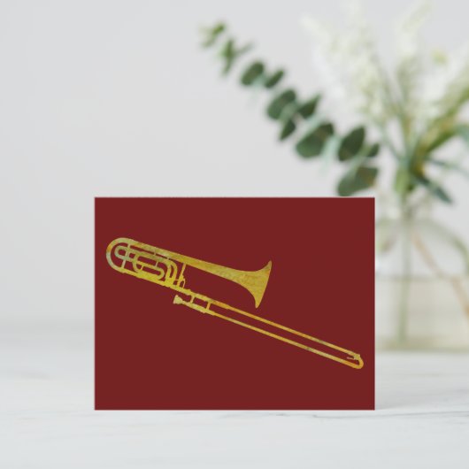 Golden Trombone Briefkaart (Staand voorkant)
