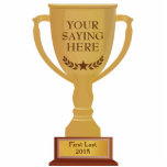 Golden Trophy Award fotosculptuur Staand Fotobeeldje<br><div class="desc">Personaliseer deze gouden award trofee voor elke gelegenheid. Personaliseer met uw eigen gezegde,  naam en jaar.</div>