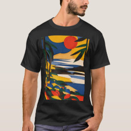 Golden Tropic Horizon grafisch T-shirt