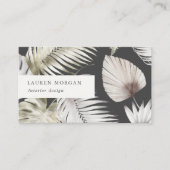 Golden Tropical Floral Waterverf Visitekaartje (Voorkant)