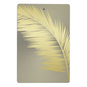 Golden Tropical Palm-bladeren Monogram Mini Klembord (Achterkant)
