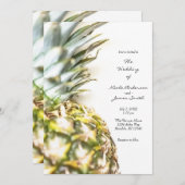 Golden Tropical Pineapple Island Beach Wedding Kaart (Voorkant / Achterkant)