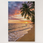 Golden Tropical Sunset Beach Puzzle Legpuzzel (Verticaal)