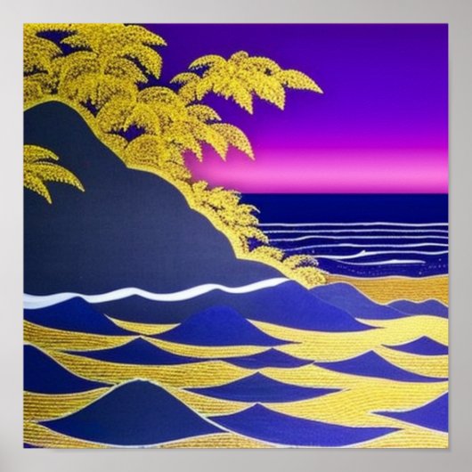 Golden Tropics op Sunset Poster (Voorkant)