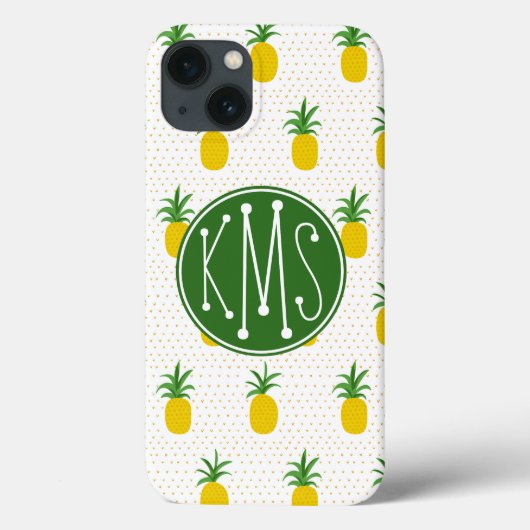 Golden Tropische anananappels | Monogram Case-Mate iPhone Case (Achterkant)