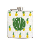 Golden Tropische anananappels | Monogram Heupfles (Voorkant)