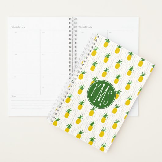 Golden Tropische anananappels | Monogram Planner (Display)
