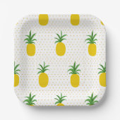 Golden Tropische anananappels Papieren Bordje (Voorkant)