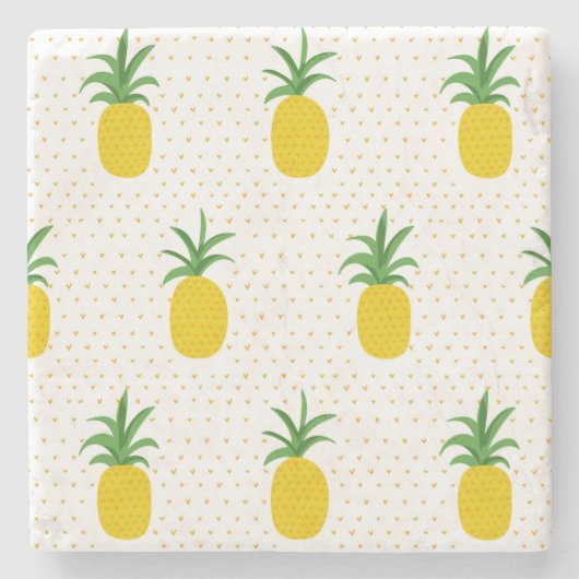 Golden Tropische anananappels Stenen Onderzetter (Voorkant)