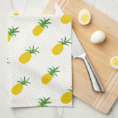 Golden Tropische anananappels Theedoek (Quarter Fold)