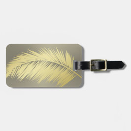 Golden Tropische palmbladeren Bagagelabel
