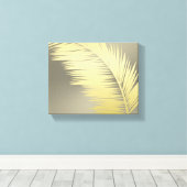 Golden Tropische palmbladeren Canvas Afdruk (Insitu (Houten vloer))